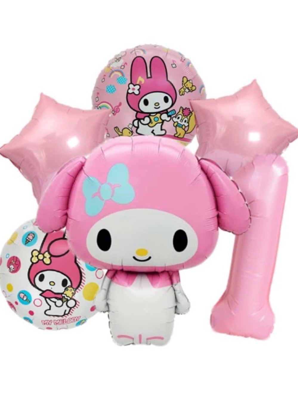 Sanrio My Melody Pink Party Balloon Set with Number 1